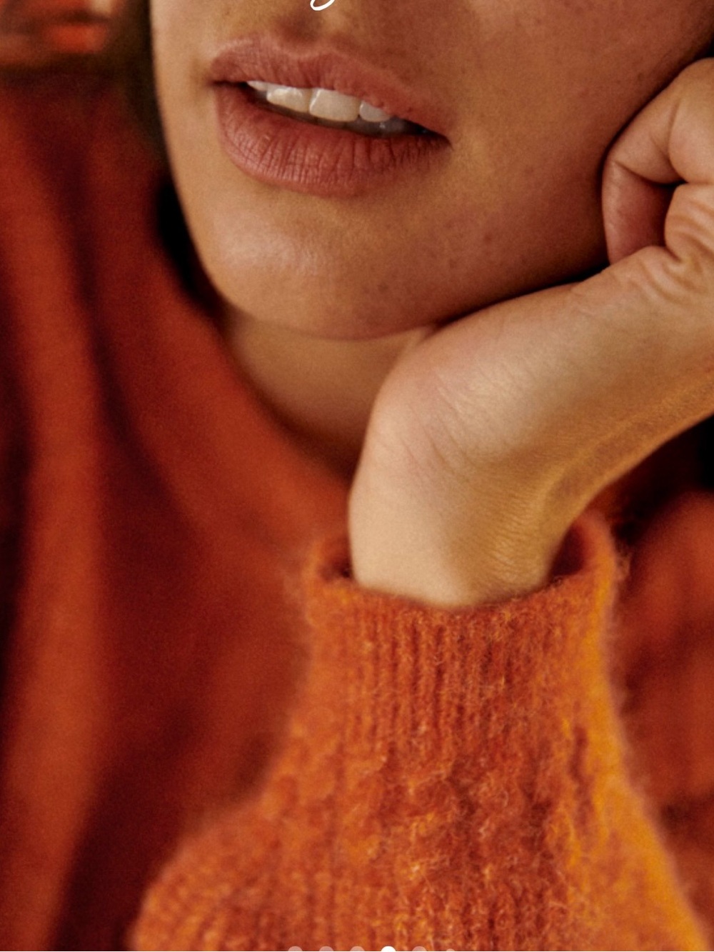 Othello Sezane Rust Orange Ribbed Button Cardigan - Picture 3 of 10